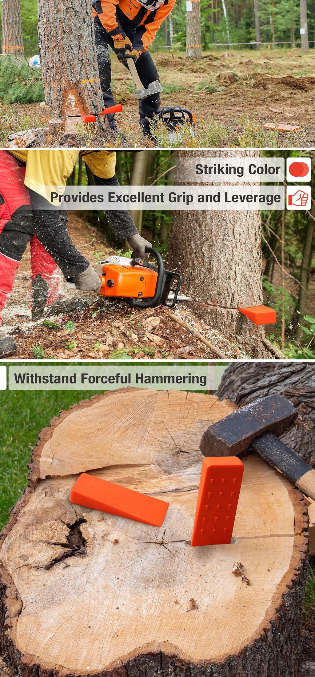 Tree Felling Wedge Plastic Felled Chock Tree Cutting Wedge for Logging Falling Cutting Cleaving Woodcutting Tools