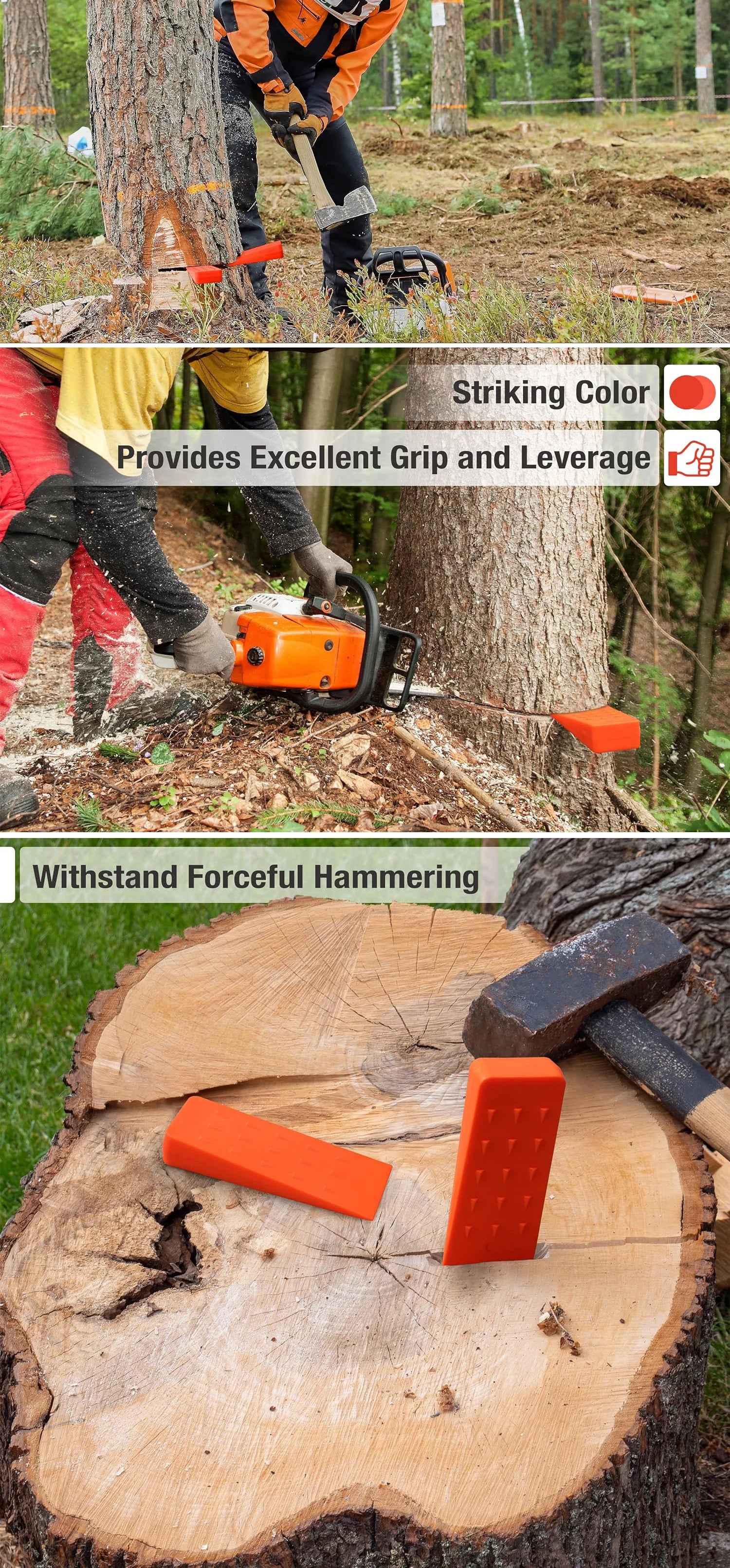 Tree Felling Wedge Plastic Felled Chock Tree Cutting Wedge for Logging Falling Cutting Cleaving Woodcutting Tools