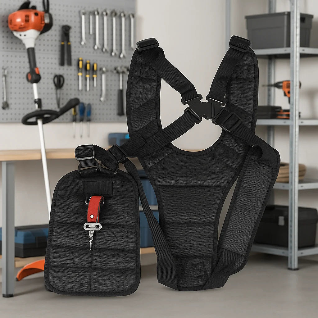 Double Shoulder Harness Strap Belt, Adjustable Trimmer Strap for Brush Cutter, Garden Lawn Mower Power Pruner, Comfort Support T