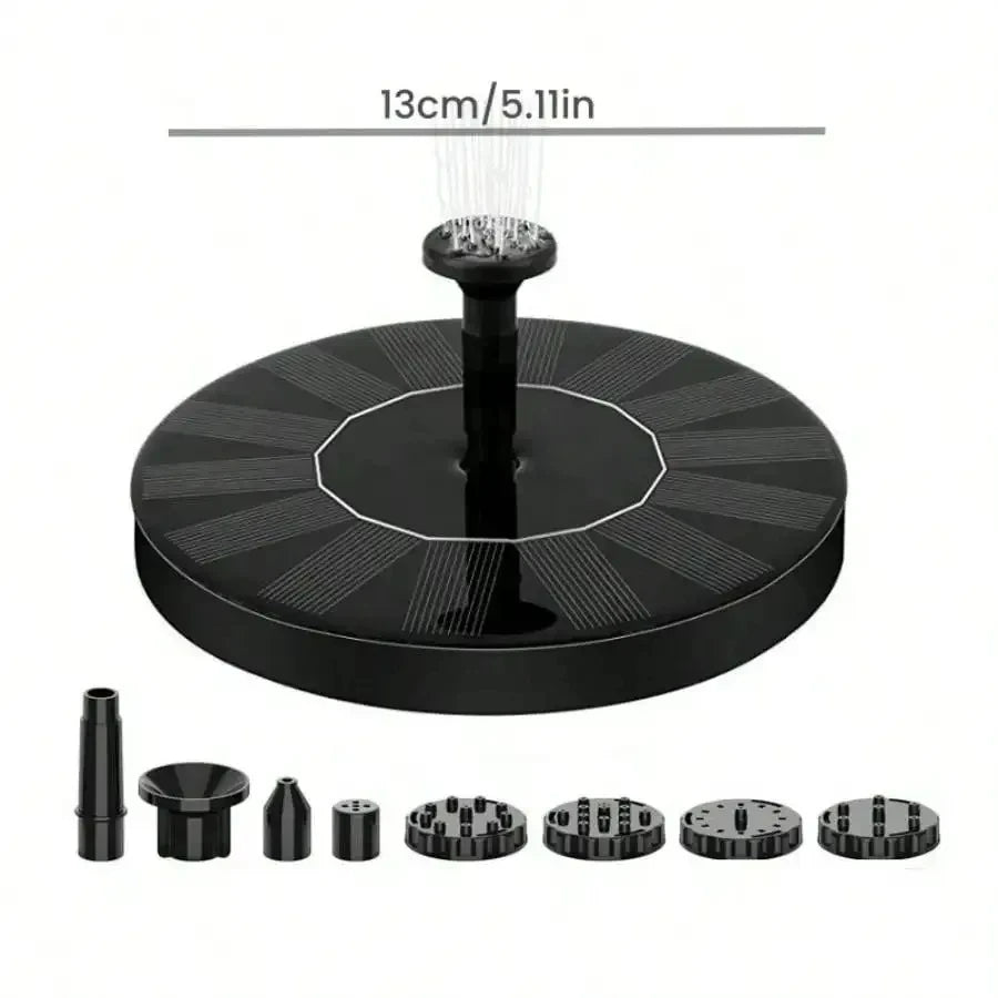 Solar Water Fountain - Mini Solar-Powered, Pool/Pond Waterfall Fountain, Outdoor Garden Decoration & Bird Bath Supplies