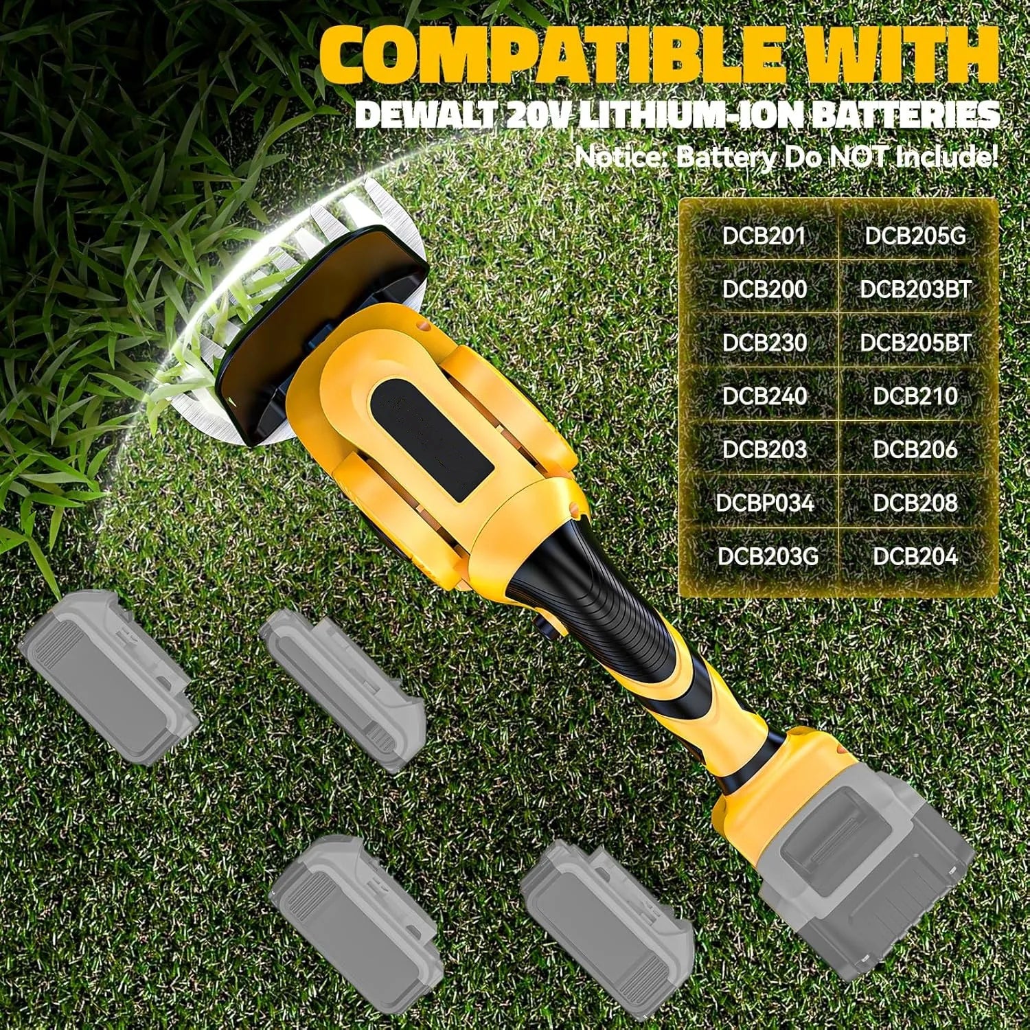 2 in 1 Electric Hedge Trimmer Cordless Handheld Grass Trimmer for Yard, Garden, Lawn Care for Dewalt 20V Battery (No Battery)