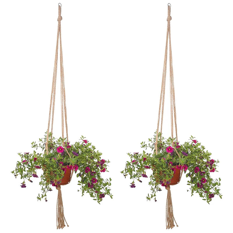 Hanging Flower Pot Net Planters for Hanging，Woven Plant Holder for Gardening, Planter Hanger Rack