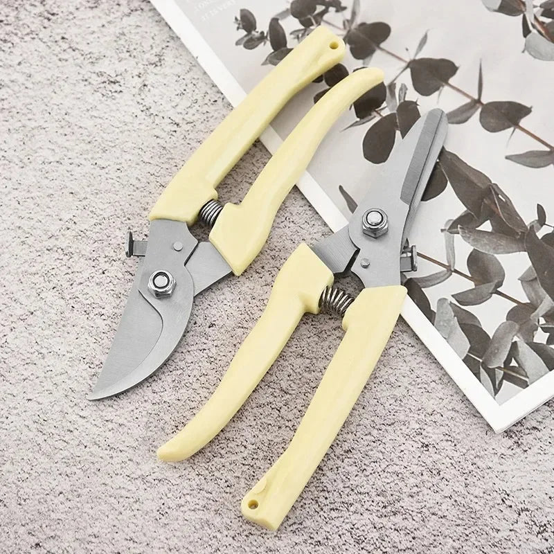 1PC Stainless Steel Bypass Pruning Scissors Multifunctional Flower Tree Branch Cutter Sharp Durable Garden Hand Shear Tool
