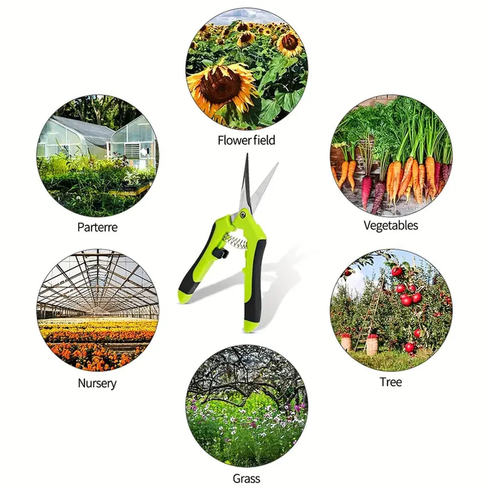 2pcs Stainless Steel Garden Pruning Shears，Ideal for Fruit, Grape & Leaf Trimming - Premium Quality Horticulture Tools