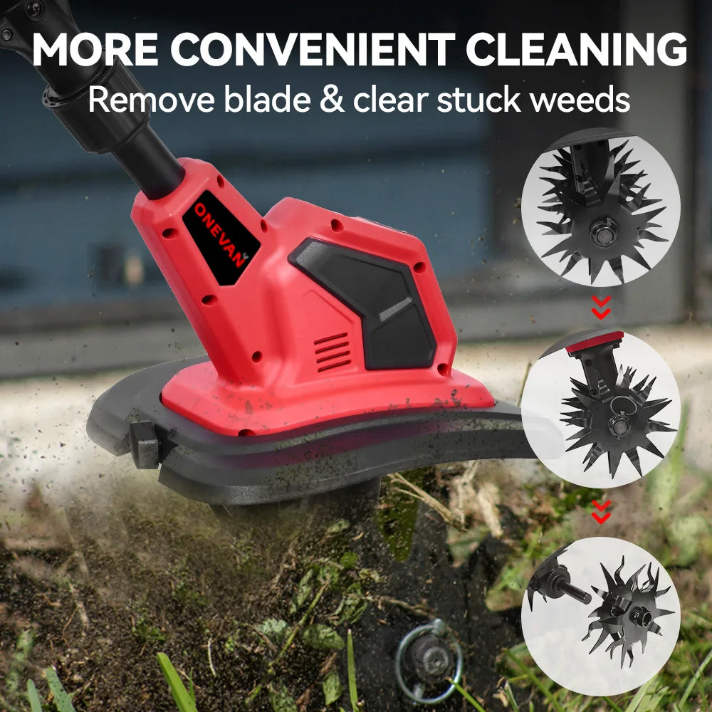 ONEVAN 4000W Electric Tiller Cultivator Portable Grass Trimmer Cordless Garden Soil Turning Prunning Tool For Makita Battery Pin