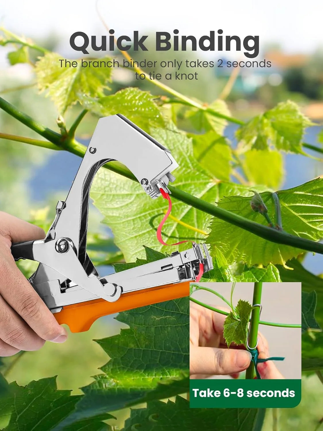SI FANG Plant Tying Machine for Garden - Vegetable & Fruit Stabilizer Tool for Grape Tomato Cucumber Pepper Flower