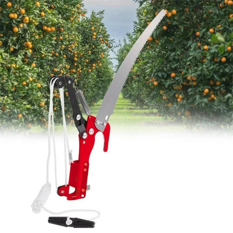 2-in-1 Saw High Branch Shears Saw High Altitude Three-pulley Pruning Shears Gardening Fruit Picking Cutting Tool Without Rod