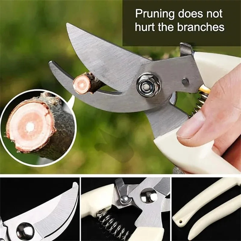 1PC Stainless Steel Bypass Pruning Scissors Multifunctional Flower Tree Branch Cutter Sharp Durable Garden Hand Shear Tool