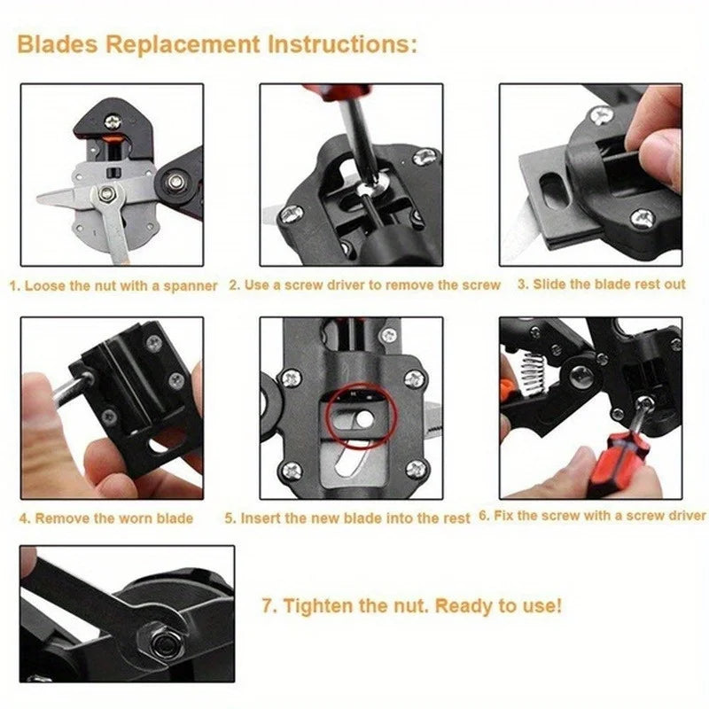 1Pcs Garden Tools Chopper Fruit Tree Pruning Shears Scissor Grafting Tool With 2 Blades Pruner Tree Cutting Tools Grafting Tape