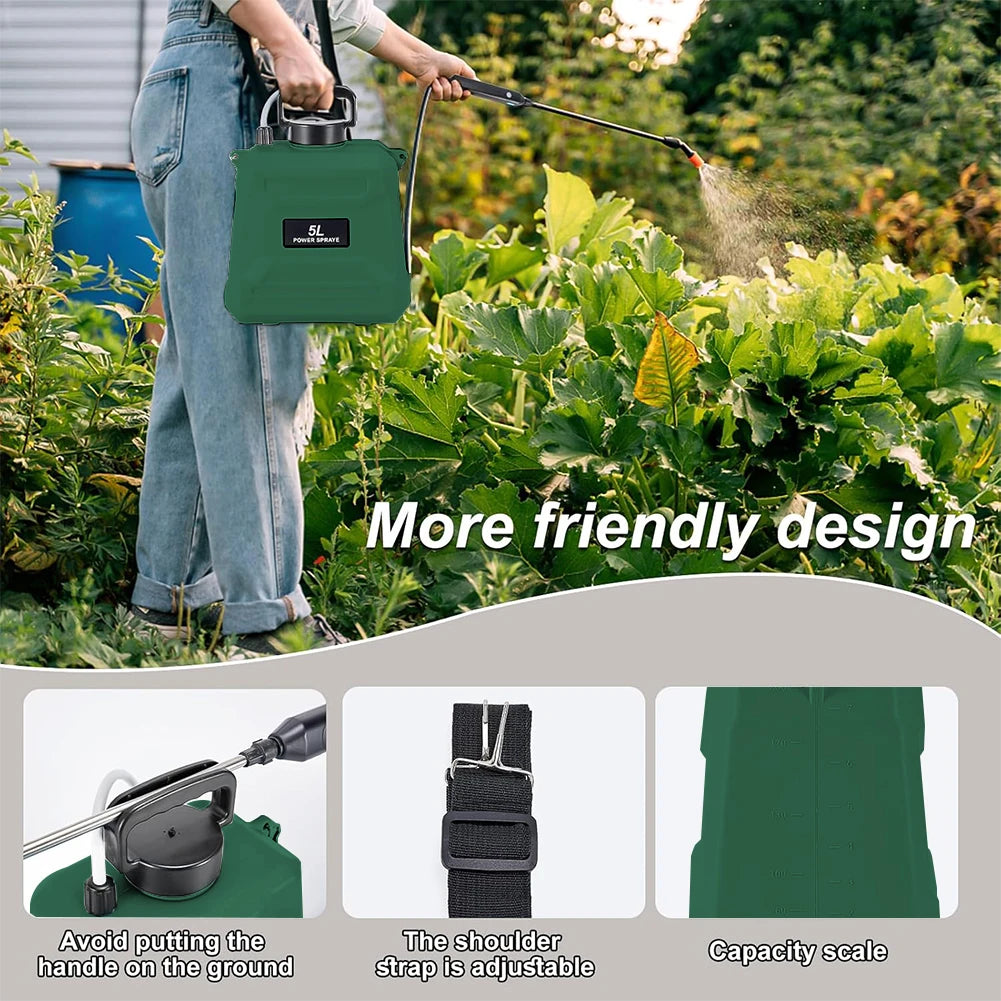 New 5L agricultural spray, backpack type high-pressure spray, electric irrigation disinfection pesticide spray, green/blue/white