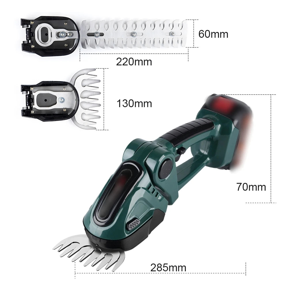 2 in 1 Electric Hedge Trimmer 20000rpm Household Lawn Mower Garden Bush Scissors Grass Scissors Power Tool for Makita Battery