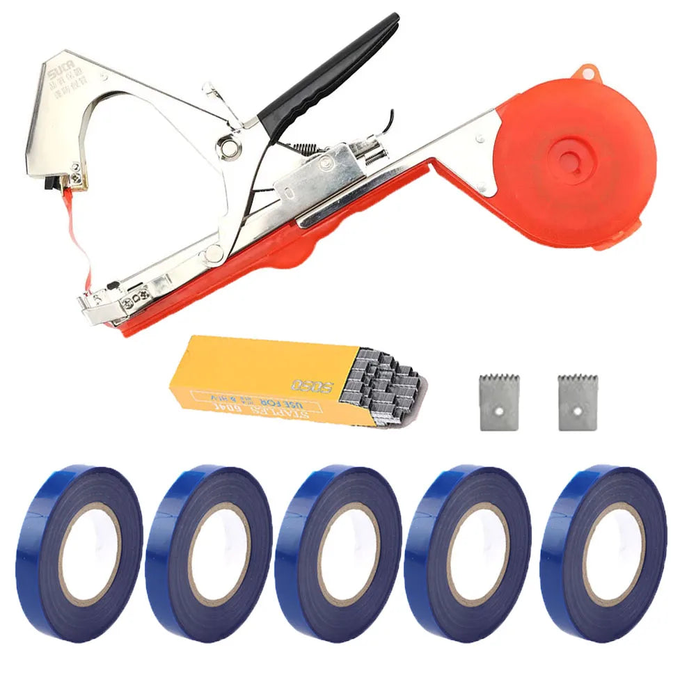 SI FANG Garden Plants Tying Machine Plant Branch Hand Tying Binding Machine Minced Vegetable Tapetool 5 Rolls Tapes Garden Tools