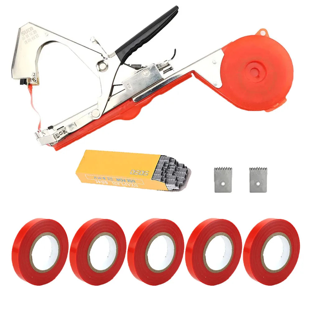 SI FANG Garden Plants Tying Machine Plant Branch Hand Tying Binding Machine Minced Vegetable Tapetool 5 Rolls Tapes Garden Tools
