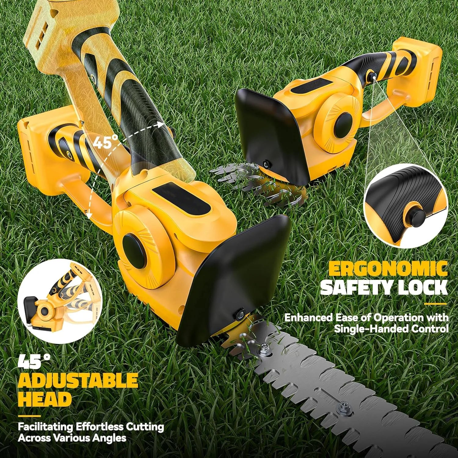 2 in 1 Electric Hedge Trimmer Cordless Handheld Grass Trimmer for Yard, Garden, Lawn Care for Dewalt 20V Battery (No Battery)