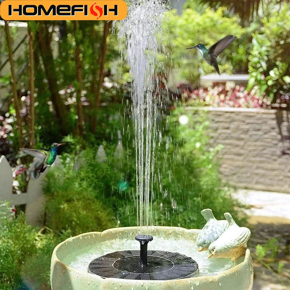 Solar Water Fountain - Mini Solar-Powered, Pool/Pond Waterfall Fountain, Outdoor Garden Decoration & Bird Bath Supplies