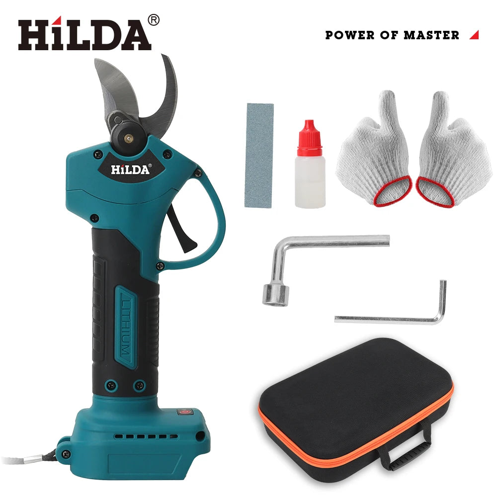HILDA Electric Scissors Brushless Electric Pruning Shear Cordless Fruit Tree Bonsai Pruning Garden Cutter For Makita 18V Battery