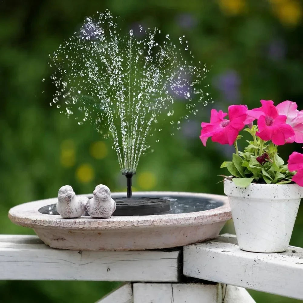 Solar Water Fountain - Mini Solar-Powered, Pool/Pond Waterfall Fountain, Outdoor Garden Decoration & Bird Bath Supplies