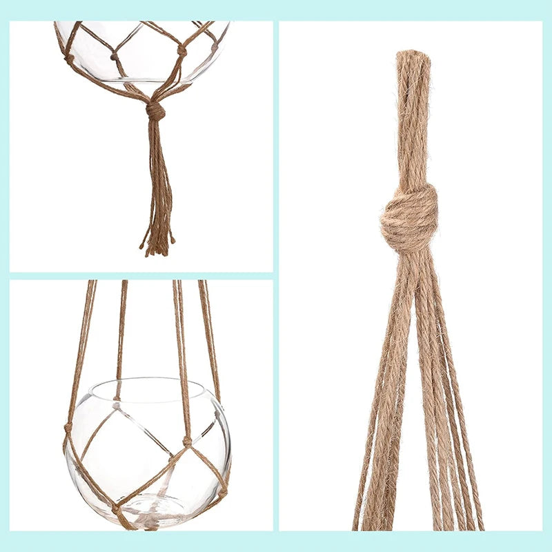 Hanging Flower Pot Net Planters for Hanging，Woven Plant Holder for Gardening, Planter Hanger Rack