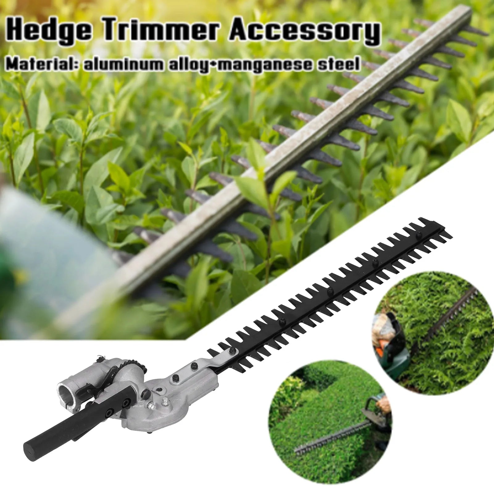 26mm Hedge Trimmer Head Attachment Double  Blade Accessory for Brush Cutters Trimmer Gardening Supplies Hedge Trimming Head