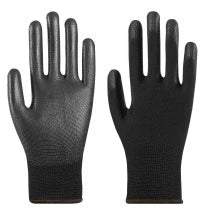 Black Gloves with Yellow Elastic Cuffs - Durable Palm Coating, Ambidextrous -Outdoor Activities,Outdoor Gloves|Breathable Gloves