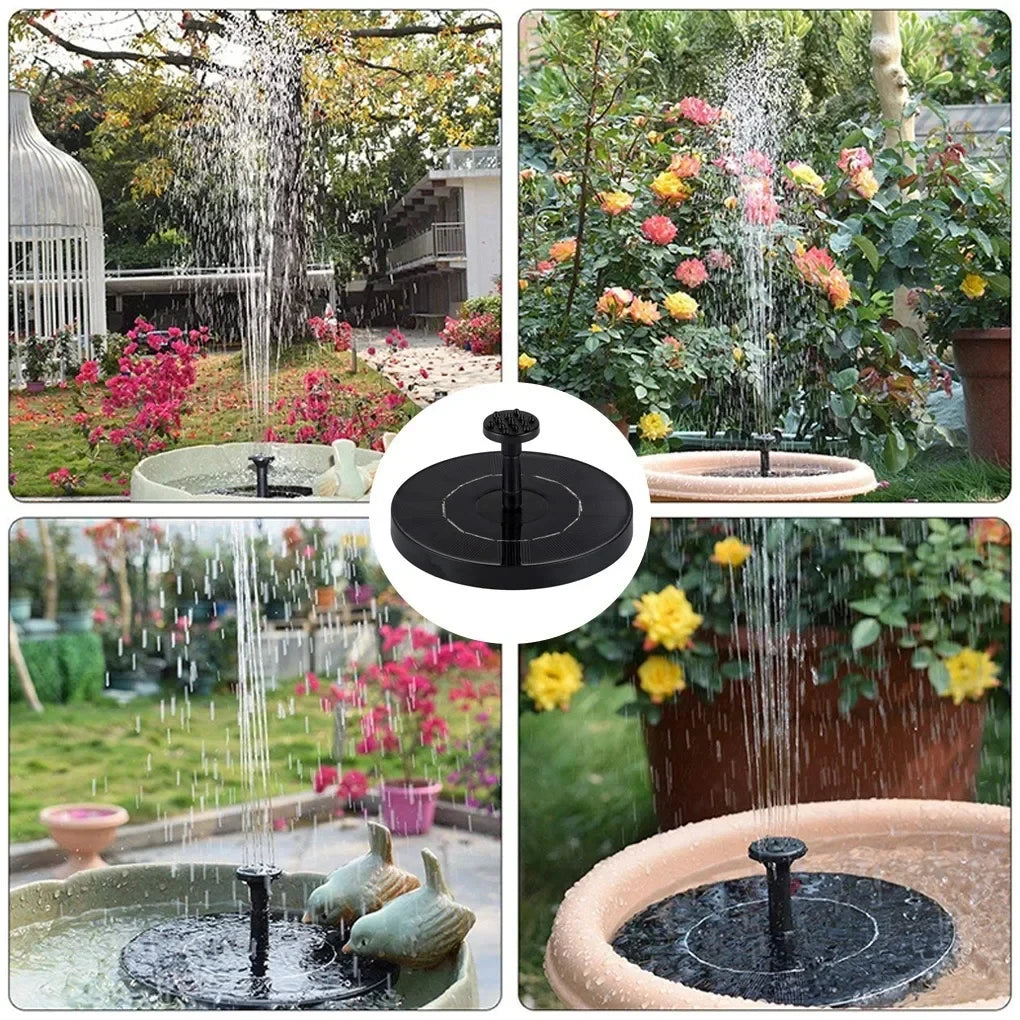 Solar Water Fountain - Mini Solar-Powered, Pool/Pond Waterfall Fountain, Outdoor Garden Decoration & Bird Bath Supplies